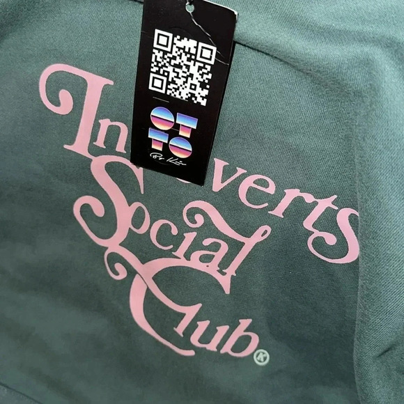 NWT OTTO BY KRIS AUTHENTIC INTROVERTS SOCIAL CLUB HOODIE SMALL KANGAROO Pockets - Picture 7 of 10